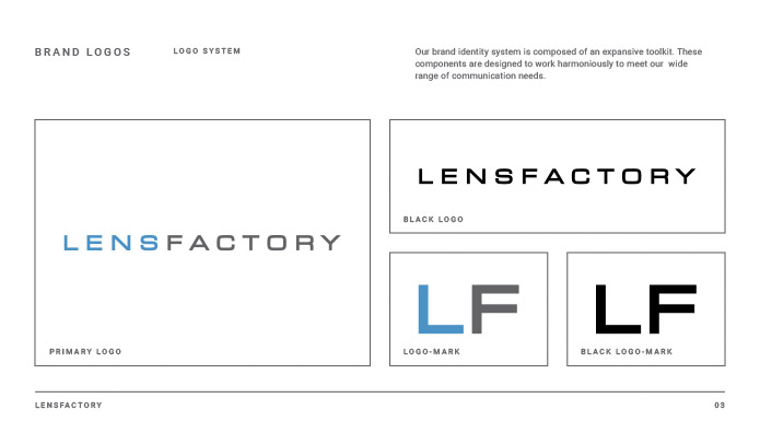 Brand Style Guides LensFactory Logo